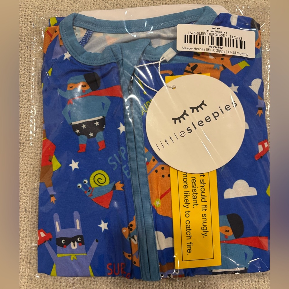 Little Sleepies Bamboo Zippy Pajamas in Sleepy Heroes - NWT